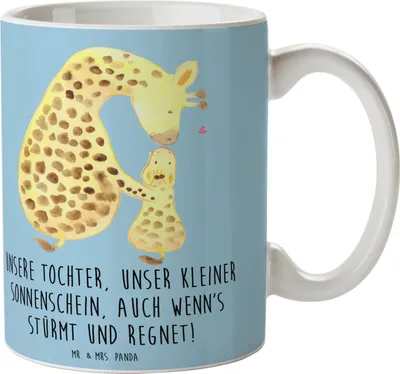 Produktbild von Mr. & Mrs. Panda Geschenktasse Tochter Sonnenschein - Blau Pastell - Geschenk, Eltern, Verwandte, Freude, Einfallsreichtum, Kaffeetasse, Geburtstage, Becher, Teetasse