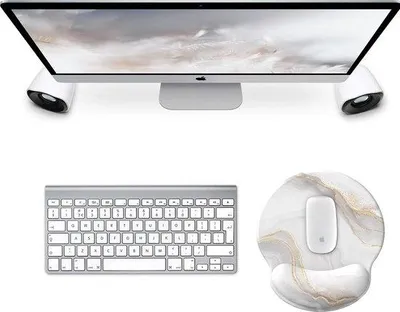 Produktbild von Famanu Ergonomische Mausmatte mit Memory Foam Handballenauflage - Schwarz