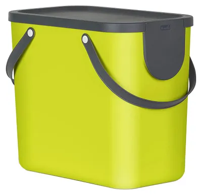 Produktbild von Rotho Mülltrennsystem 25L Albula - Mülleimer 40,0 x 23,5 x 34,0 cm - Abfalleimer Kunststoff mit Griffen - Müllbehälter mit Deckel und Aufklebern