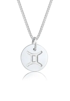 Produktbild von Elli Halskette Silber 925 Sternzeichen Zwilling Anhänger Horoskop Kette Damen Graviert Schmuck Geschenke für Frauen Mädchen Mama Freundin, Astro Silbe