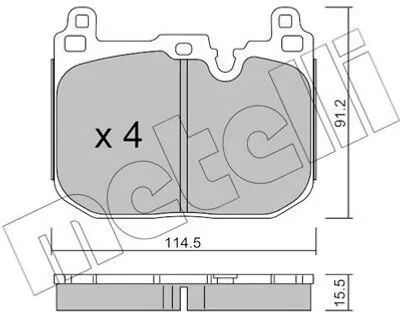 Produktbild von METELLI Bremsbeläge Satz Vorne Bremsklötze für BMW 1 Schrägheck (F40) 22-1015-4