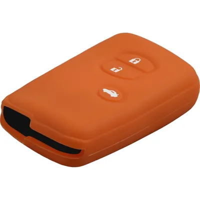 Produktbild von PhoneNatic Silikon Schlüssel Hülle kompatibel mit der Toyota Land Cruiser 3-Tasten Fernbedienung in orange Funkschlüssel 3-Key