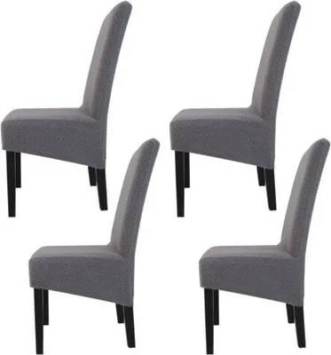 Produktbild von 4 Stück Stuhlhussen Stretch Elasthan Stuhlüberzug abdeckung für Esszimmer Hotel Bankett ,Grau