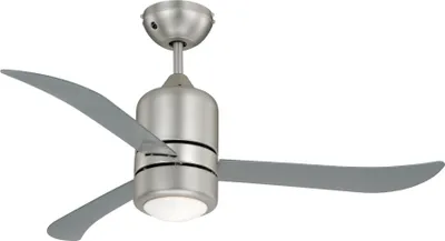 Image de Ventilateur de plafond Loft Nickel / Transparent 112 cm avec éclairage et télécommande