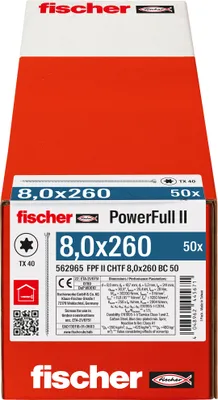 Produktbild von Fischer 562965, Schraube, Verzinkter Stahl, Holz, Zink, Vollgewinde, Zylindrischer Kopf