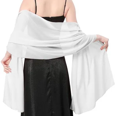 Productafbeelding van Unyqoos® Elegante damescharl van chiffon – 200 x 70 cm, licht en zacht, huidvriendelijke oversized sjaal voor bruiloften en feestelijke gelegenheden, verkrijgbaar in verschillende kleuren