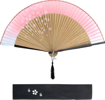 Produktbild von Handfächer Japanischer Faltfächer Klappfächer Vintage Stil Damen Herren Bambus Folding Fans Fächer für Wanddekoration Hochzeit Geschenk Muttertag Party Kostüm -Rosa