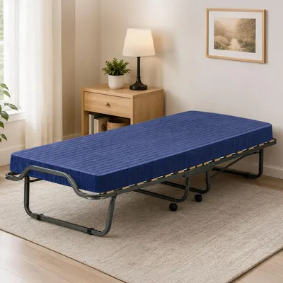 Image de Ascea - Lit Pliant, bleu, Matelas Inclus Italy
