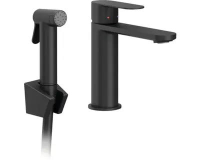 Zdjęcie produktu dla Bateria umywalkowa z prysznicem bidetowym RAVAK Chrome II czarna X070462