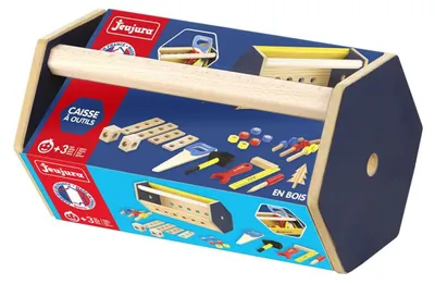 Image de JeuJura Caisse a outils en bois avec accessoires