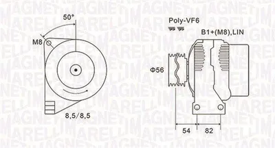 Produktbild von MAGNETI MARELLI 063732028010 Lichtmaschine Generator LiMa 160A 14V für VOLVO V70 II (285) XC90 I (275) S60 I (384)