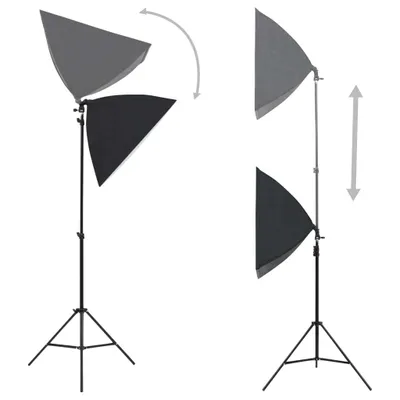 Produktbild von vidaXL Professionelle Studioleuchten 2 Stk. 40x60 cm Stahl Schwarz