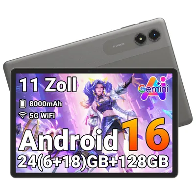 Produktbild von KOBONA-VEKFULPC T50 11 Zoll Tablet,Android 16 mit Gemini AI, 8000mAh, 24GB RAM + 128GB ROM + 2TB Erweiterung, 90Hz HD-Display