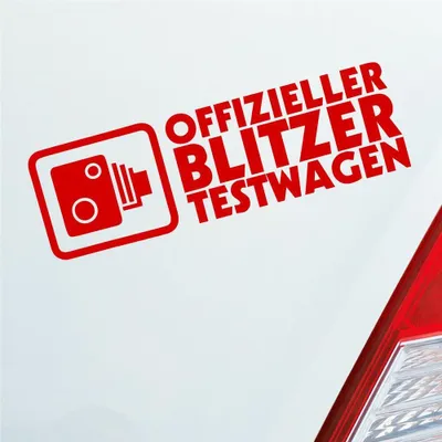 Produktbild von Auto Aufkleber Offizieller  Testwagen Tuning Racing 15x5 cm Rot Sticker Heckscheibenaufkleber