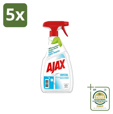 Produktbild von 5 x Ajax Glasreiniger Cristal mit Ammoniak - 750 ml - Vorratspackung - 5 Stücke
