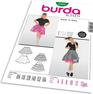 Obrázek produktu pro Střih Burda 2809 - Taneční sukně, RocknRoll