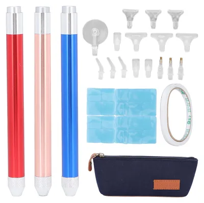 Produktbild von Malbohrstift-Set, Diamant-Licht-Set mit 16 Ersatzköpfen, Aufbewahrungsbox für Nagelkunst-DIY-Handwerk