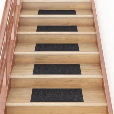 Imagen del producto de The Living Store: Alfombras adhesivas para escaleras, 15 unidades, rectangulares, 60x25 cm, color