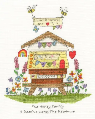 Produktbild von Auslaufmodell Bothy Threads Kreuzstich Set "Bienenheim", Zählmuster, XETE12, 20x25cm