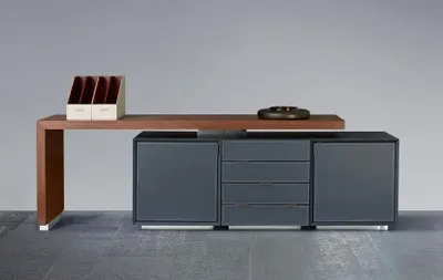 Obrázek produktu pro Dlouhá komoda xxl Příborník Kancelářská komoda Vysoká deska Kancelářský nábytek Skříňka Kancelářský design