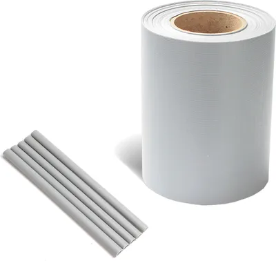 Produktbild von Clanmacy Sichtschutzstreifen PVC Windschutzstreifen Doppelstabmatten 50m Hellgrau