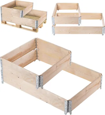 Produktbild von KADAX Palettenverlängerung 60x80cm + 120x80cm Palettencontainerbett-Set