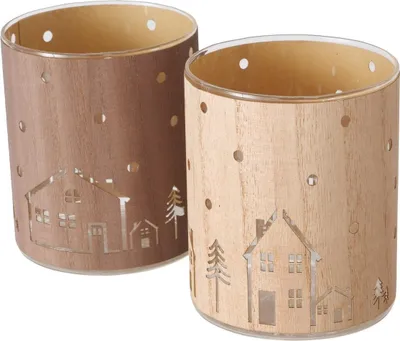 Produktbild von Boltze Gruppe Homewood Windlicht braun sortiert 12cm (1 Stück)
