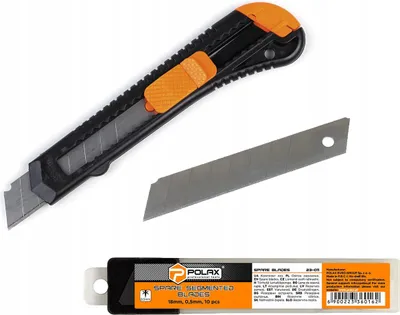 Produktbild von Plastik-Tapetenmesser 18 mm + Klingen für Messer 18 mm 0,5 mm (10 Stück) Polax