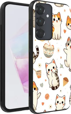 Produktbild von Handyhülle passend für Samsung Galaxy A35 mit Katzenaufdruck - TPU Back Cover Case Cat Design