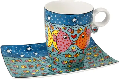 Immagine prodotto di Goebel Künstlertasse mit Untertasse Rizzi Family of Fish, Fine Bone China, Bunt, 400 ml, 26103651
