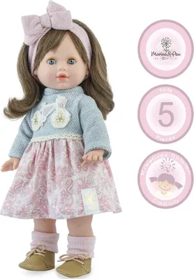 Puppe Nicole 42 cm mit langen Haaren Schlafaugen & Weichkörper für Kinder Spielzeug-Puppe Spielpuppe Spielwaren Geschenkidee Geburtstag Weihnachten