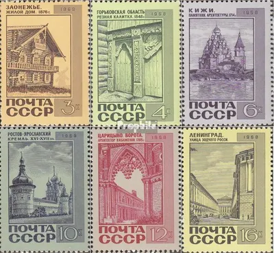 Produktbild von Briefmarken Sowjetunion 1968 Mi 3586-3591 (kompl.Ausg.) gestempelt Russis. Architektur