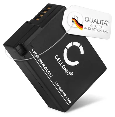 Produktbild von CELLONIC 1x Akku für Kamera Kompatibel mit Panasonic Lumix DMC-FZ1000, Lumix DMC-FZ300, Lumix DMC-FZ2000, DMW-BLC12 - (1000mAh, 7.4V)
