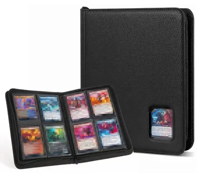 Imagen del producto de Álbum de recolección tipo "toploader" para 160 cartas, con ventanas transparentes, 4 bolsillos laterales, ideal para cartas de colección