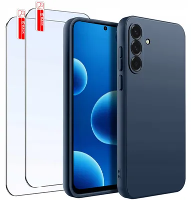 Productafbeelding van SET: Twee siliconen telefoonhoesjes, mat, voor Samsung A36 5G, met glazen bescherming