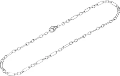 Produktbild von Armband 925 Sterling Silber 26cm Figaro Ankerkette rund Damen Fusskette exquisit