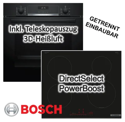 Produktbild von Herdset Bosch Backofen AutoPilot Air Fry+ Induktionskochfeld HomeConnect autark 60 cm
