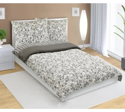 Obrázek produktu pro Krepové povlečení - 140x200 cm. 70x90 - šedá,bílá
