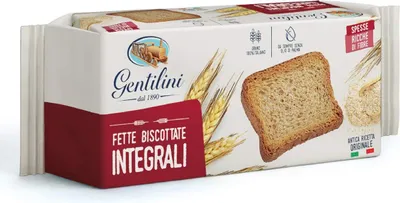Produktbild von 3x Gentilini Fette Biscottate Integrali Vollkorn-Zwieback Brot n reich an Ballaststoffen 100% Italienisches Produkt 175g