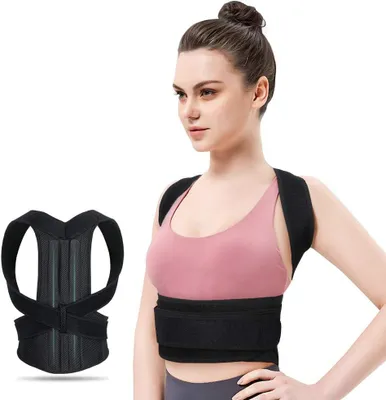 Produktbild von Haltungskorrektur-Rücken-Schulter-Halter zur Haltungskorrektur für Frauen und Männer, Rückenstütze, Haltungstrainer, verstellbare Rückenbandage zur Linderung von Rücken- und Schulterschmerzen, L