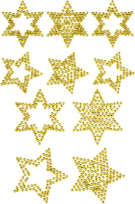 Produktbild von Oblique Unique 10 Sterne Sticker Strass Steine für Weihnachten Weihnachtsdeko Weihnachtssterne - gold
