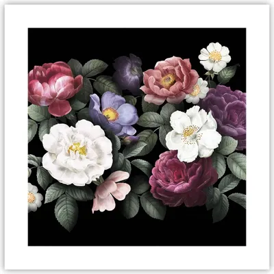 Produktbild von Poster - Poster ohne Rahmen - Blumen Blumenstrauß Komposition - 40x40 cm - Wand Bild - Wanddeko - Wandbilder - Kunstposter - Wandposter - Bilder - Kunstdruck - Wanddekoration - P2XAC40x40-5032