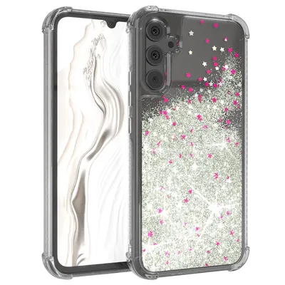 Produktbild von EAZY CASE - Glitzer Hülle kompatibel mit Samsung Galaxy A34 Glitzer Schutzhülle, Soft Case, Backcover Transparent mit Motiv