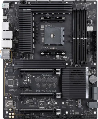 Obrázok produktu pre ASUS Pro WS X570-ACE, AMD, Socket AM4, AMD Ryzen 2000 Series, AMD Ryzen 3000 Series, DDR4-SDRAM, 128 GB, DIMM