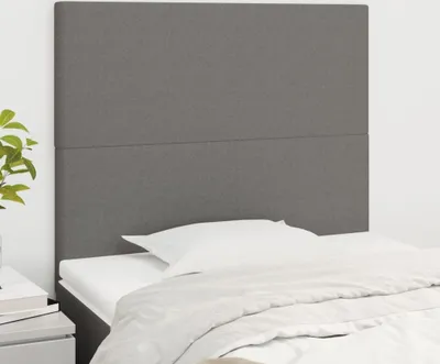 Produktbild von vidaXL Kopfteile 2 Stk. Dunkelgrau 90x5x78/88 cm Stoff - Kopfteil - Kopfteile - Bett-Kopfteil - Bettkopfteil