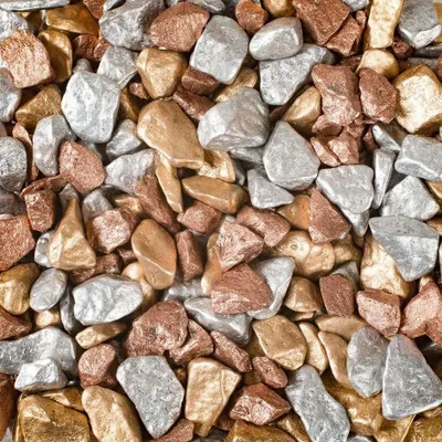 Produktbild von DEKOSTEINE metallic 9-13mm. 500g. KUPFER GOLD SILBER Mix