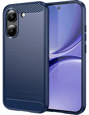 Produktbild von Hülle für Xiaomi Redmi Turbo 5, Carbon-Faser TPU Silikon Stoßfest Schutzhülle Blau