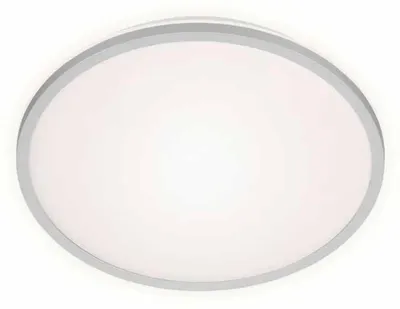 Zdjęcie produktu dla Lampa sufitowa LED BRILONER LANA, efekt podświetlenia, płaska konstrukcja, neutralne białe światło, kolor srebrny, 28 x 4,2 cm