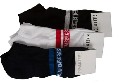 Immagine prodotto di Confezione 3 paia calze sneakers uomo set calzini tripack BIKKEMBERGS BCC1110, L/XL - Piede 43/46, Cotone 80%,Poliammide 16%,Spandex 4%