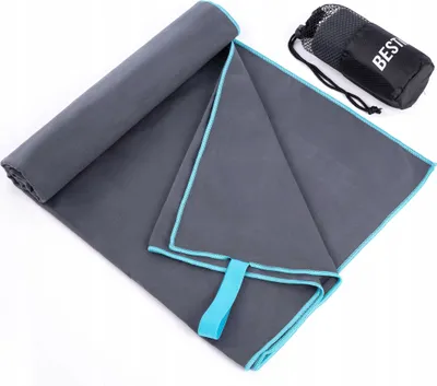 Produktbild von BESTIF Mikrofaser Handtuch | Schnelltrocknend, Kompakt, Ultraleicht | Sport Handtücher perfekt für Reise, Strand, Fitness (Dunkelgrau, 50 x 100 cm)